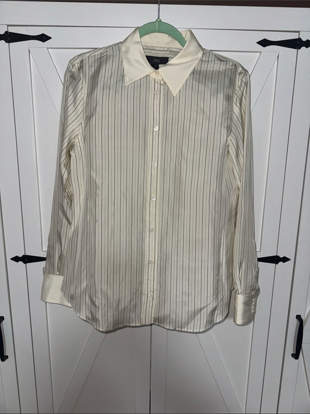 ZW COLLECTION 100% SILK STRIPED SHIRT